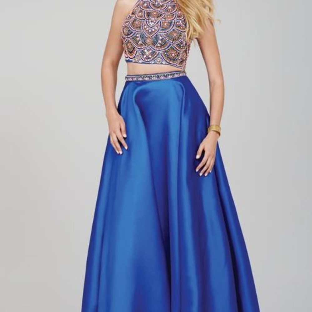 Elegant Blue Embellished Gown